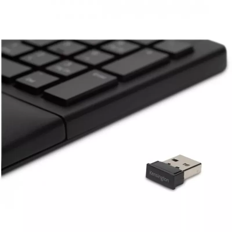 Kensington ProFit Ergo Wireless tastatūra FR, pilna izmēra (100%), vadu un bezvadu, RF bezvadu + USB, AZERTY, melns