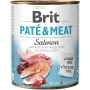 Mitrā suņu barība Brit Paté & Meat ar lasi 800 g – pilnvērtīga konservēta barība pieaugušiem suņiem, vistas garša, bez graudiem, 75% mitruma