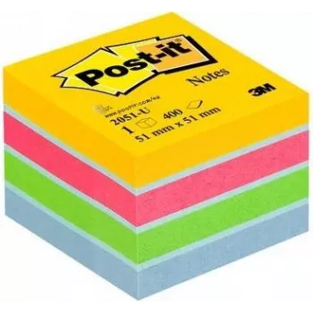 Post-It 2051-U Līmlapiņas kvadrātveida Zilas - Zaļas - Rozā - Dzeltenas (2051-U)