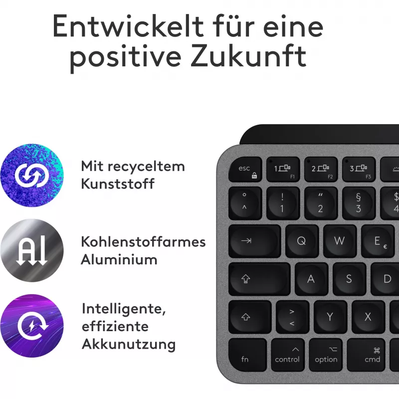 Tastatūra Logitech MX Keys Mini For Mac QWERTZ vācu melna pelēka