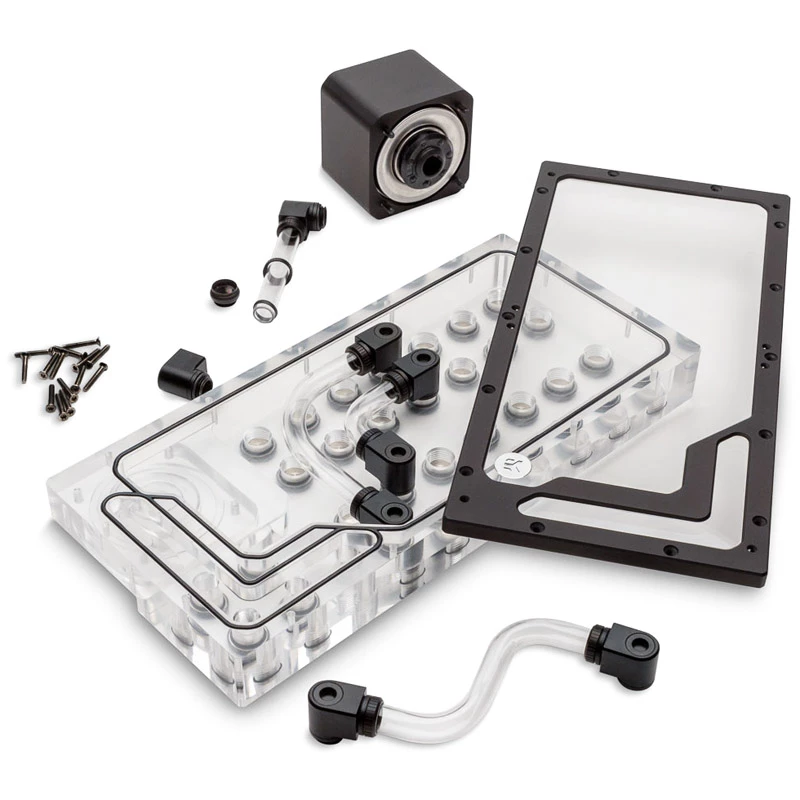 Pump distribution plate EK Water Blocks EK-QuantumX Loophole D5 PWM Melns Plexiglass
