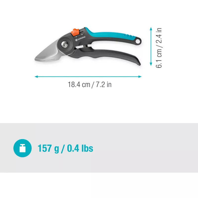 Atzarošanas šķēres GARDENA PremiumCut 12241-20 apvedveida, pelēkas/tirkīza