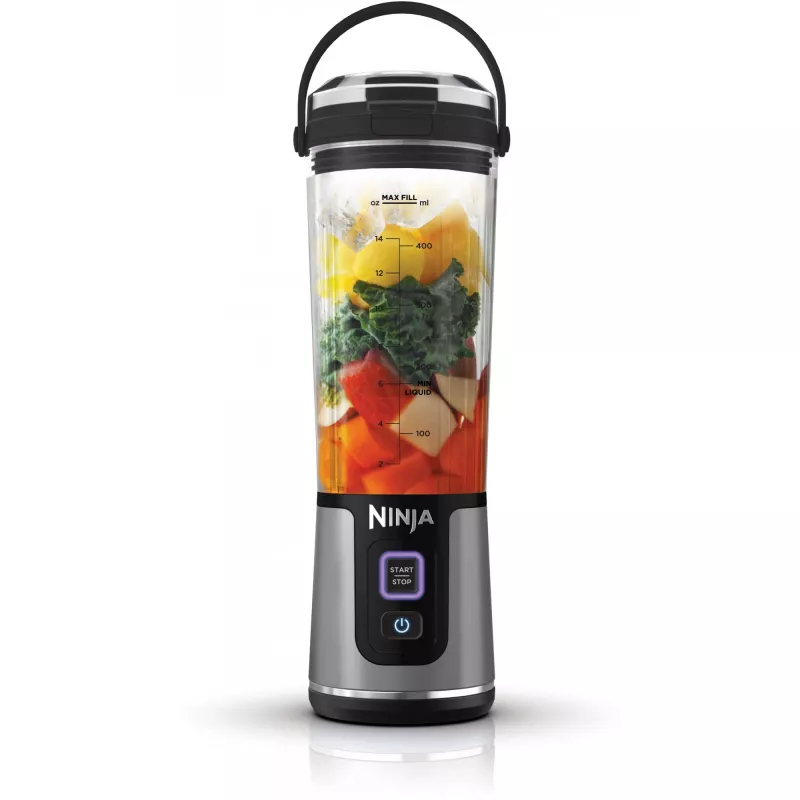 Sport blender Ninja BC151EUBK — 0.53 L bļoda, 14.4 W, baterija, ledus smalcināšana, melns