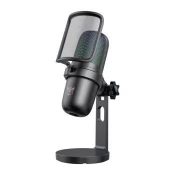 Mikrofons Onikuma M-730 RGB (melns) — USB/PC spēļu mikrofons ar RGB apgaismojumu