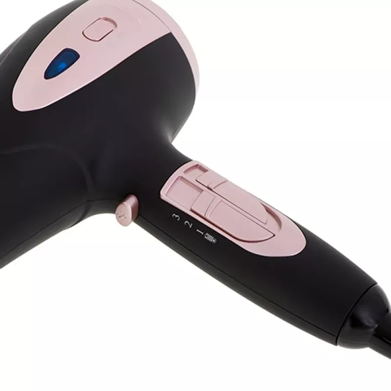 Adler | Matu žāvētājs | AD 2248b ION | 2200 W | Temperatūras iestatījumu skaits 3 | Jonu funkcija | Difuzora sprausla | Melns/Rozā