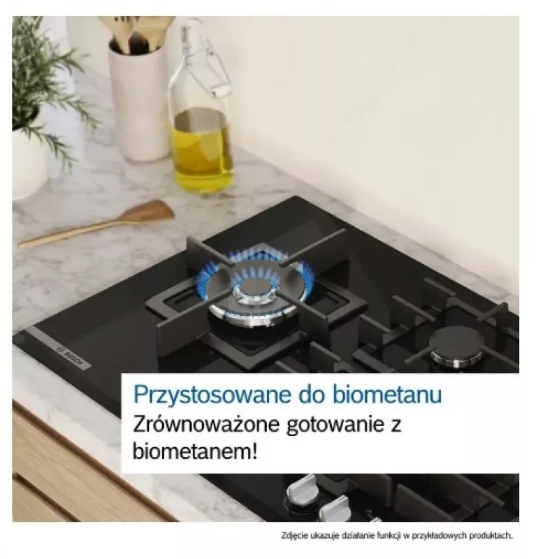Iebūvējamā gāzes plīts virsma Bosch PPP6A2I40, 4 zonas, čuguna restes, melna, 590×520×54 mm, rotācijas slēdžu vadība