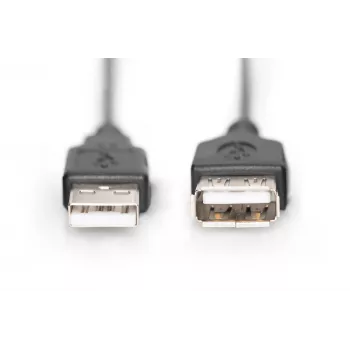 Digitus ASSMANN - USB pagarinātāja kabelis - USB (W) uz USB (W) - 1,8 m (USB/USB 2.0) - formēts - melns (AK-300200-018-S)
