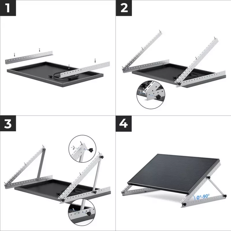 Montāžas komplekts EcoFlow AA-FRAME-28IN brīvi stāvošs sudrabains