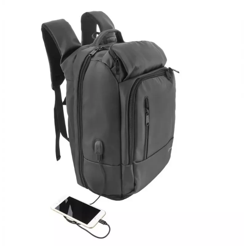 Mugursoma Tellur Notebook 17.3 collu Business XL ar USB pieslēgvietu, melna