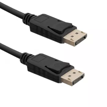 DisplayPort kabelis QOLTEC 1,5 m – DisplayPort tēviņš uz DisplayPort tēviņš, melns