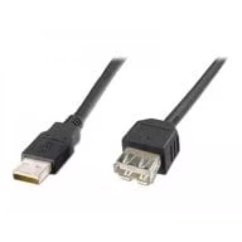 Digitus ASSMANN - USB pagarinātāja kabelis - USB (W) uz USB (W) - 1,8 m (USB/USB 2.0) - formēts - melns (AK-300200-018-S)