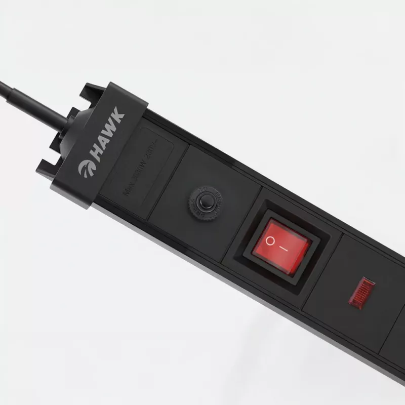Pārsprieguma aizsargs Hawk HWPS503BK 3 m strāvas sadalītājs ar 3 m kabeli