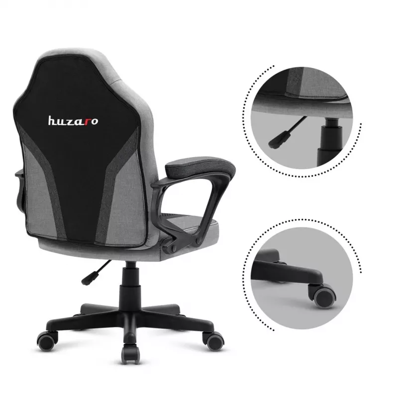 Bērnu spēļu krēsls Huzaro HZ-Ranger 1.0 Gray Mesh, pelēks un melns