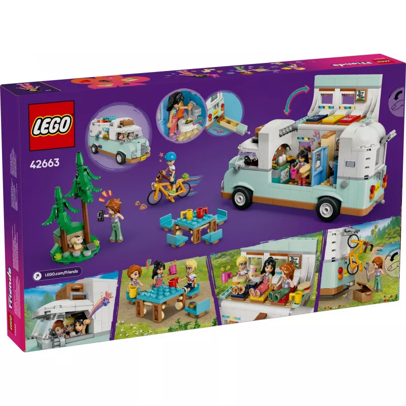 LEGO kempera komplekts 42663 — LEGO Friends kemperis, 778 detaļas, 3 minilelles, vecums 7+