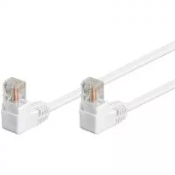 Tīkla savienojuma kabelis Delta Goobay CAT5e 2 m, U/UTP, 2×90° leņķa RJ-45, balts
