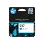 HP 937 ciāna oriģināla tintes kasetne, ciāna, 1 gab., 800 lapas