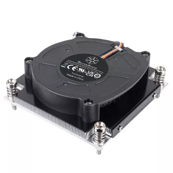 Procesora gaisa dzesētājs SILVERSTONE SST-XE01-1700A — 8 cm ventilators, 1000–5500 RPM, dubultlodes gultnis, melns