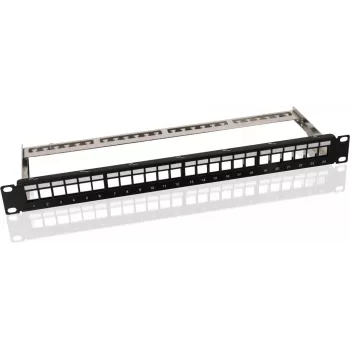 helos Modulārs Rack Keystone Patch Panel 19 collu 1U 24 portu, melns