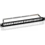 helos Modulārs Rack Keystone Patch Panel 19 collu 1U 24 portu, melns