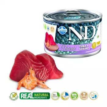 FARMINA N&D Cat Natural Tuna&Shrimp - mitrā kaķu barība - 140 g
