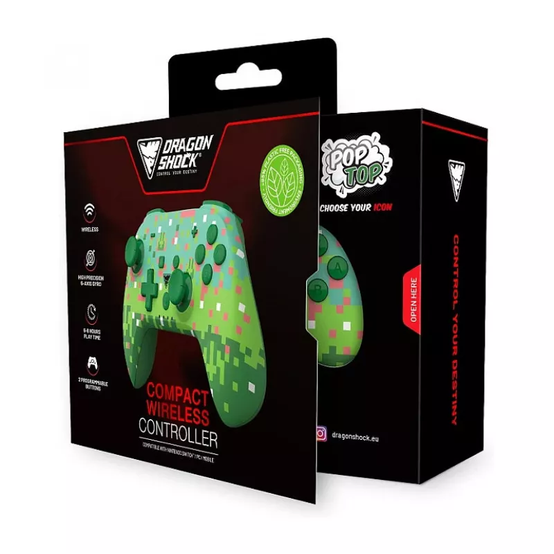 Dragonshock Controller Poptop Wireless Cubes zaļš slēdzis