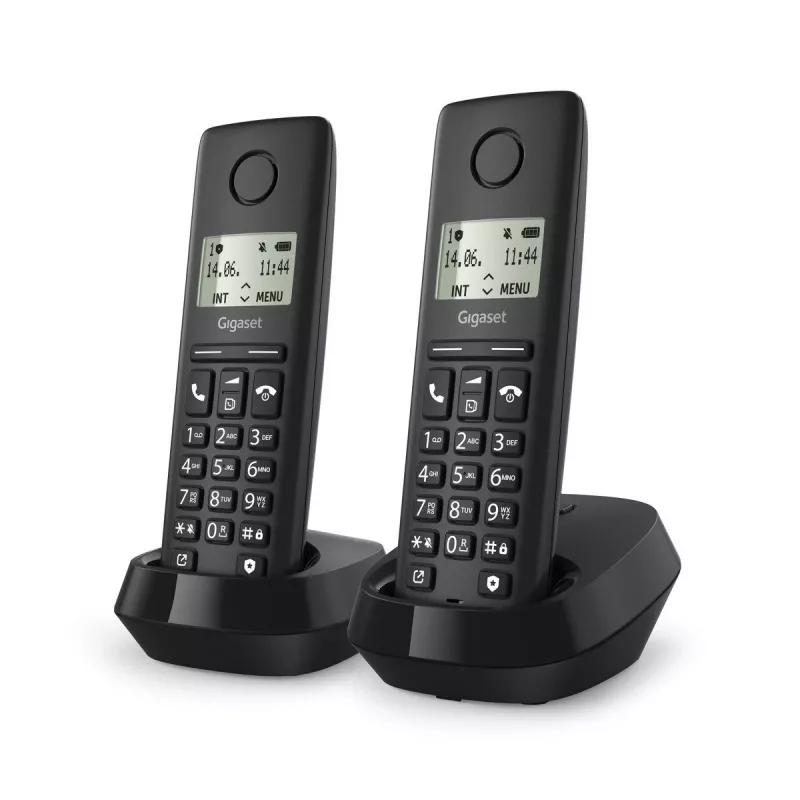Bezvadu tālrunis Gigaset Pure 100 Duo — DECT klausuļu pāris ar bāzes staciju