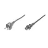 Assmann strāvas vads, Schuko - C5, kontaktdakša/kontaktligzda, 1,8 m, H05VV-F3G 0,75 mm², melns (AK-440103-018-S)