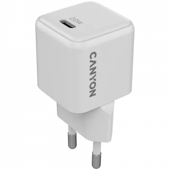CANYON lādētājs CU20C GaN 20W 1xPD EU Balts