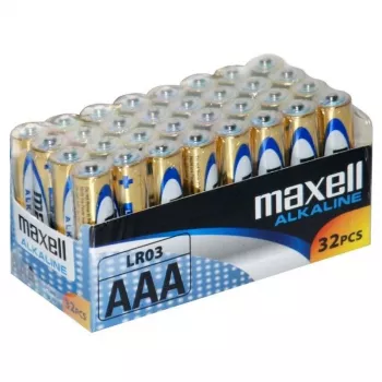 MAXELL ALKALINE LR03 AAA sārma baterija, folijas kartons, 32 gabali (8 iepakojumi pa 4 gabaliem katrā)