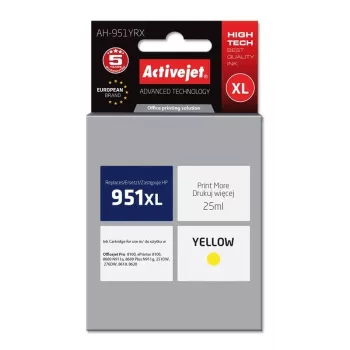 Tintes kasetne ActiveJet AH-951YRX, saderīga ar HP 951XL CN048AE — dzeltena, 25 ml, XL
