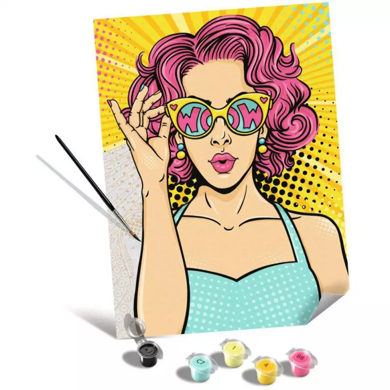 Ravensburger krāsošanas komplekts CreArt ART Collection Canvas Edition — Lady in Pink (PopArt)