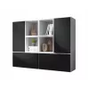 Cama living room furniture set ROCO 19 (4xRO3 + 4xRO6) Balts/Balts/Melns