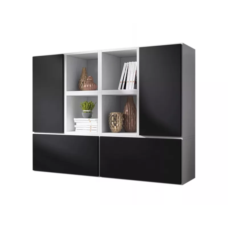 Cama living room furniture set ROCO 19 (4xRO3 + 4xRO6) Balts/Balts/Melns