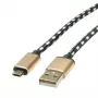 ROLINE 11.02.8819 USB kabelis 0,8 m USB 2.0 USB C Micro-USB B Melns - Zelts (11.02.8819)