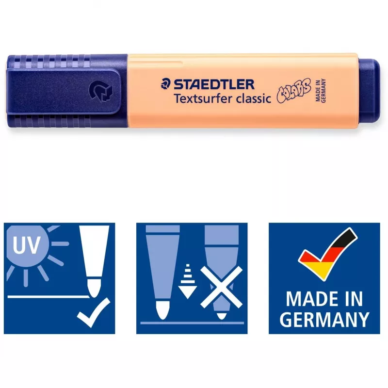 Marķieris Staedtler 364 C 6 gab. Kalta uzgalis Laima Piparmētru Persiku Rozā Violeta Dzeltena