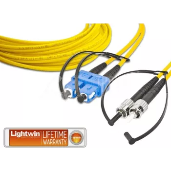 Lightwin LDP-09 SC-ST 1.0 optiskās šķiedras kabelis 1 m LSOH OS2 2x SC 2x ST dzeltens (LDP-09 SC-ST 1.0)