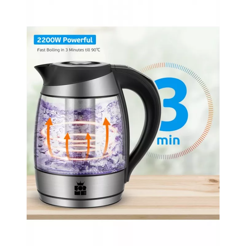 Elektriskā tējkanna Forme FKG-448 1,7L 2200W Melna