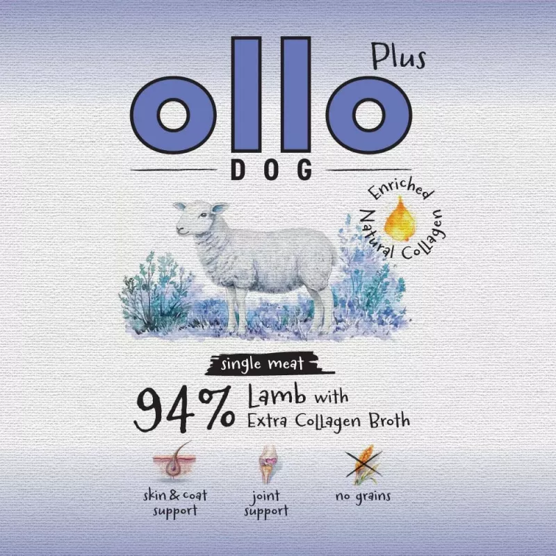 Ollo Plus Kolagen Jēra gaļa 400g konservi sunim