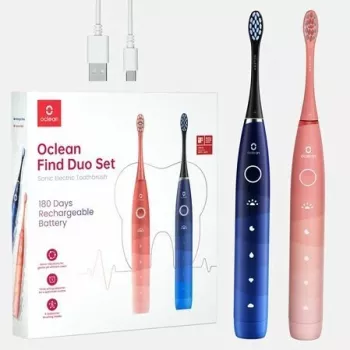 Skaņas zobu birste Oclean Flow Find Duo Set Pieaugušajiem Zila Rozā OCLEAN