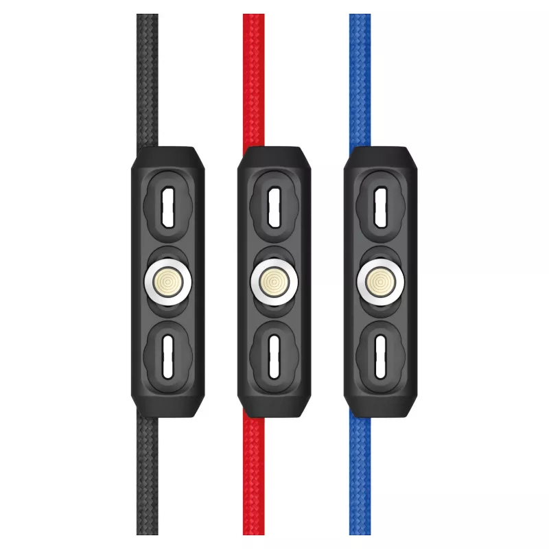 USB kabelis RealPower MagneticCharge3 1m USB A melns zils sarkans