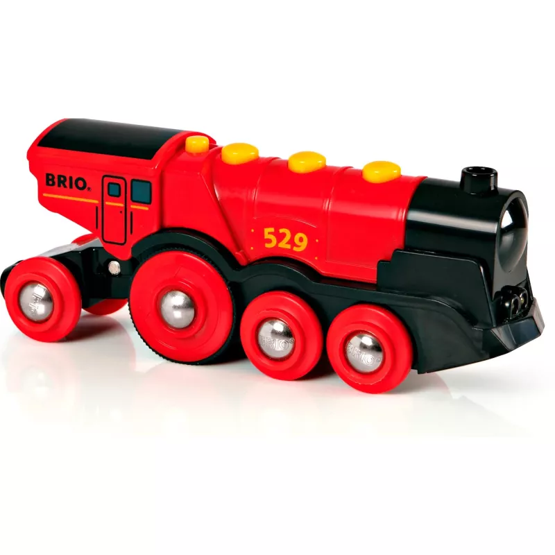 BRIO 33592 bateriju dzelzceļa lokomotīve, melna/sarkana