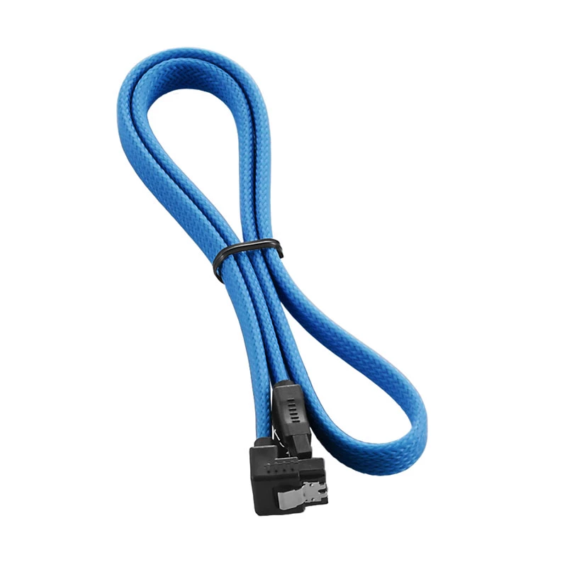 CableMod ModMesh - SATA kabelis - Serial ATA 150/300/600 - SATA (W) ar labo leņķi uz SATA (W) - 60cm - gaiši zils (CM-CAB-RSAT-N60KLB-R)