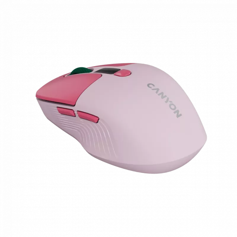 Canyon MW-26 - 2in1 bezvadu optiskā pele Bluetooth / 2,4 GHz - klusa - rozā