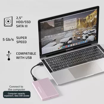 Korpuss SSD HDD 2,5 inch diskam, SATA, USB 3.0, 2TB