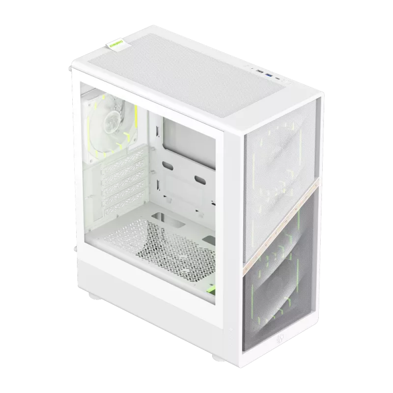 Gamemax korpuss | AERIS 330 MW | Balts | Mini Tower | Barošanas bloks nav iekļauts