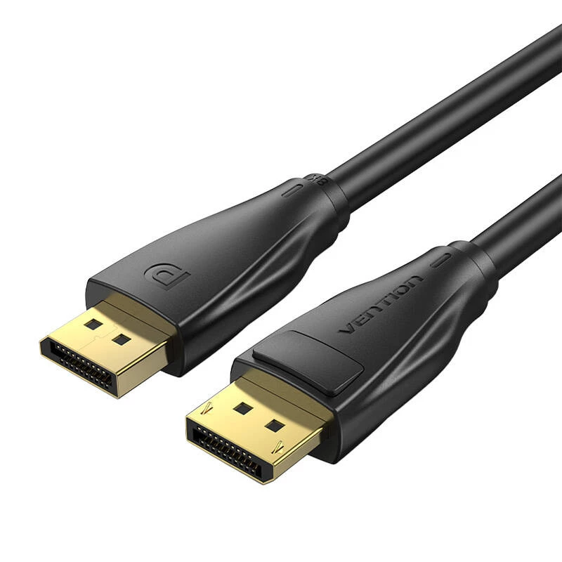 DisplayPort 1.4 kabelis Vention HCCBI, 3 m, 8K@60Hz / 4K@120Hz, 80 Gbit/s, apzeltīti kontakti, melns