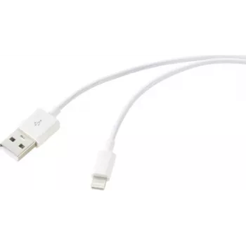 Renkforce USB kabelis USB 2.0 USB-A spraudnis, Apple Lightning spraudnis 1,00 m balts RF-6857548 (RF-6857548)