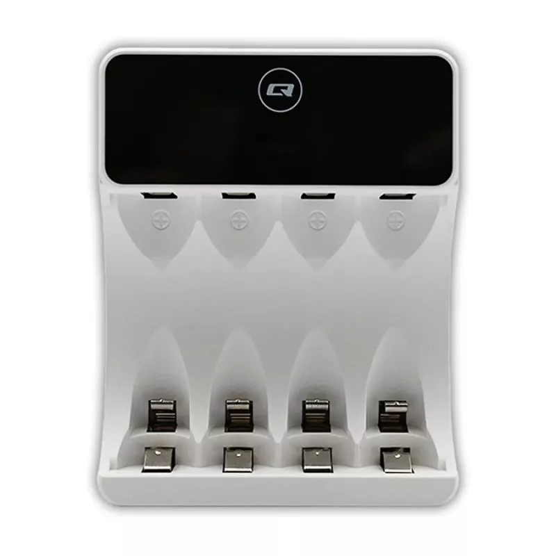 Bateriju lādētājs QOLTEC 50848 NiMH AAA (R03) un AA (R6) elementiem ar LCD displeju