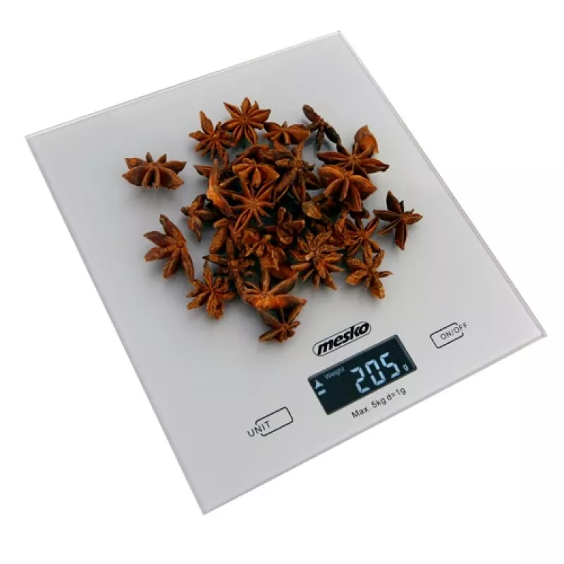 Mesko | Virtuves svari | MS 3145 | Maksimālais svars (ietilpība) 5 kg | Dalījums 1 g | Displeja tips LCD | Sudraba