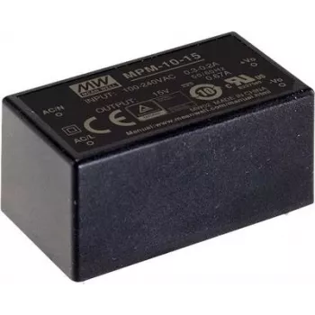 Strāvas adapteris MEAN WELL MPM-10-5, 10 W, 5 V izeja, 80–264 V ieeja